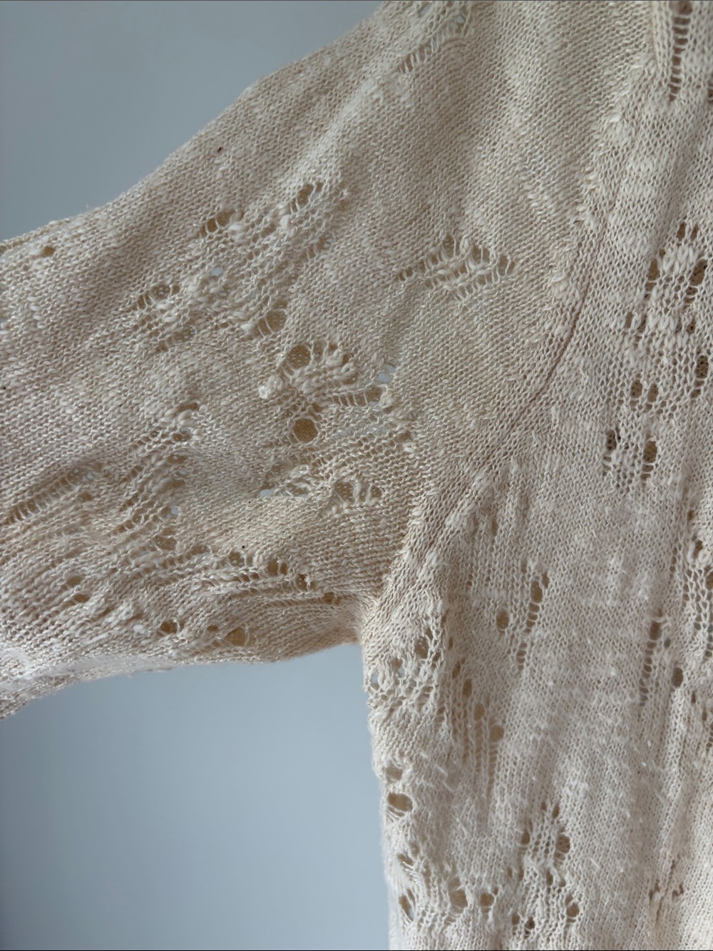 Ruby Rd. Cream Openwork Short-Sleeve Cardigan - Picture 7 of 9